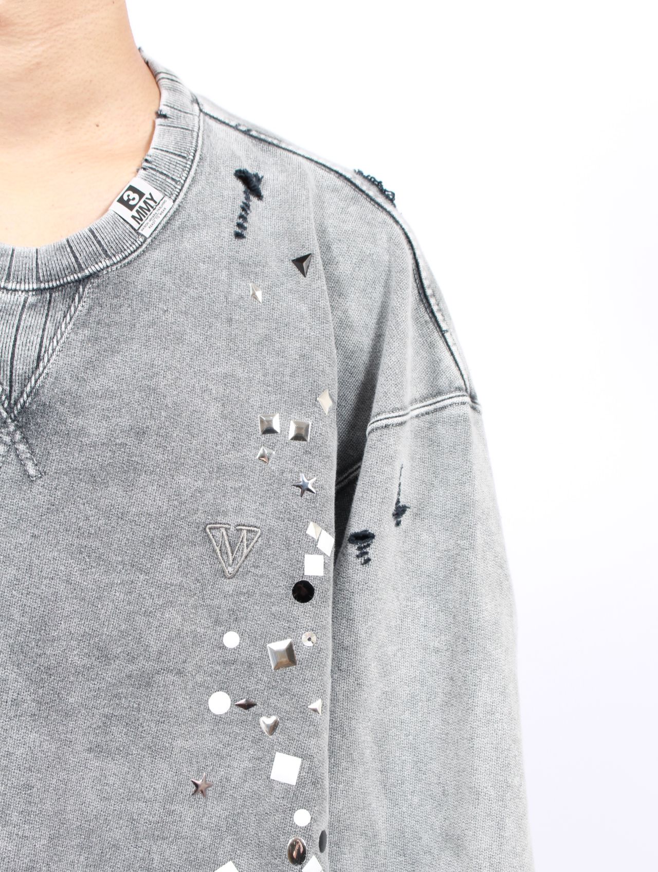 【25AW】エンブリッシュ ブリーチ プルオーバー / EMBELLISH BLEACH PO / グレー