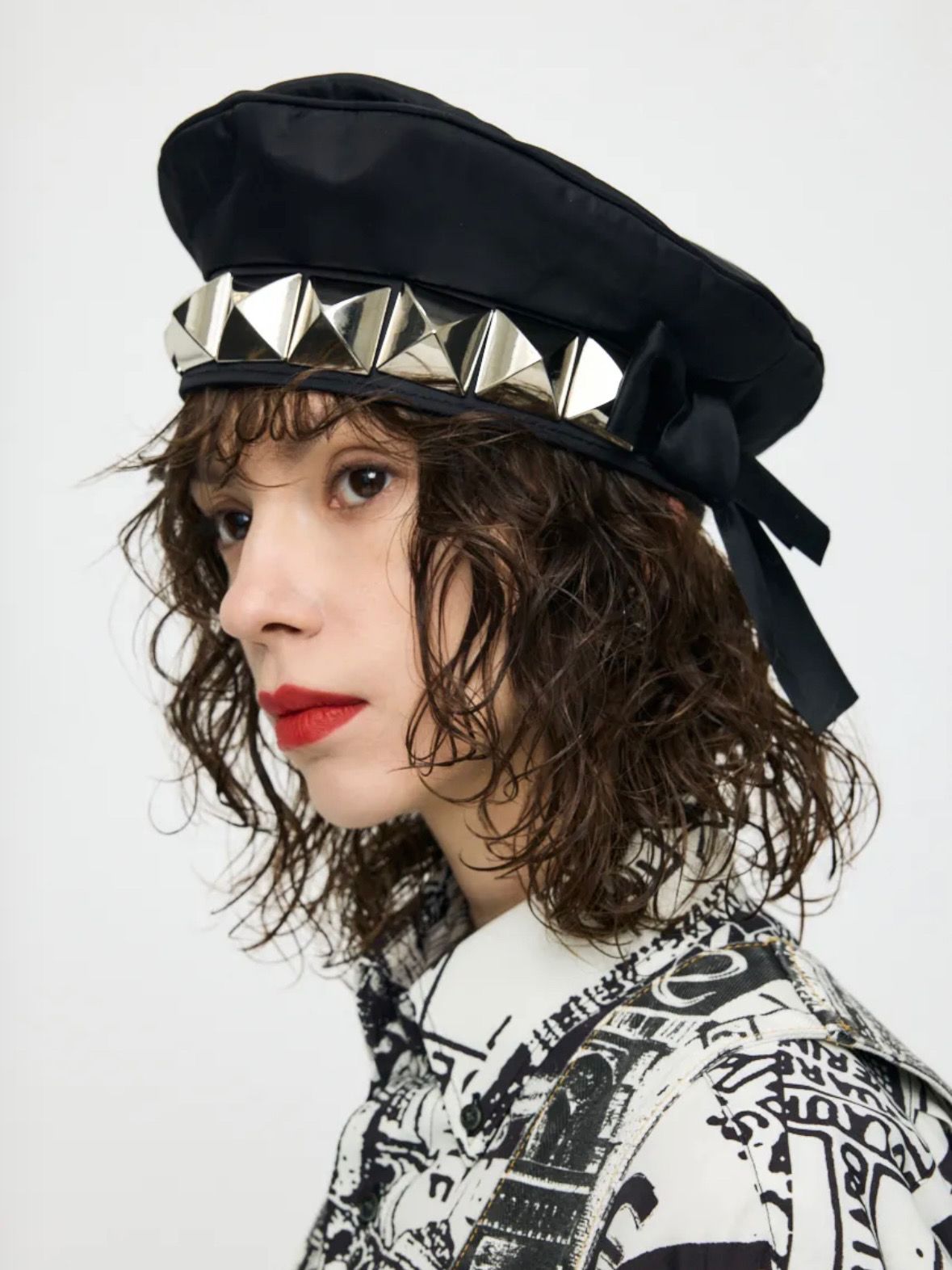 【26SS】スタッズ ベレー帽 / VQ BERET / ブラック