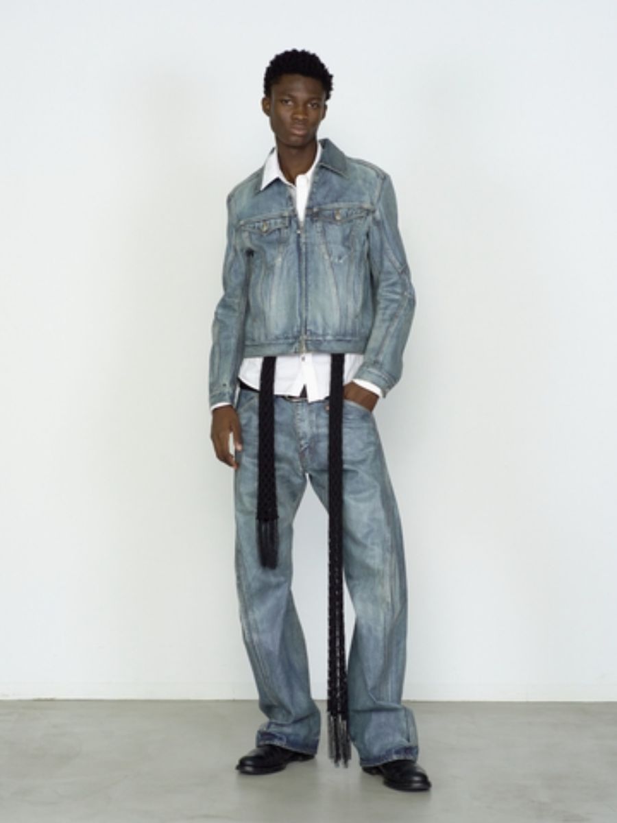 デニム ジップ アップ トラッカー デニム ジャケット / DENIM ZIP UP TRUCKER / WAXED ICE WASH (アイスブルー)