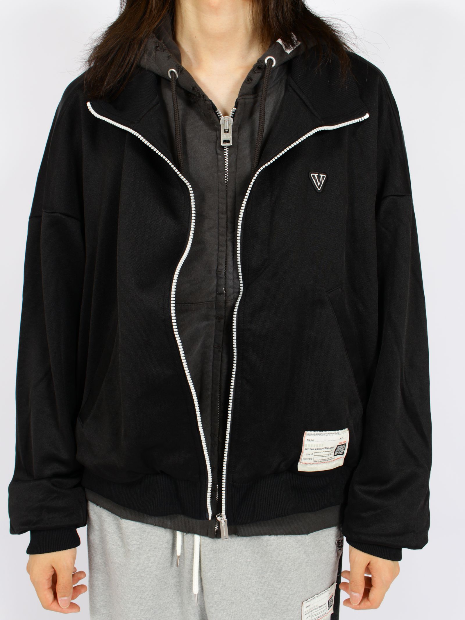 【26AW】 トラック ジャケット レイヤード スウェット パーカー / TRACK JACKET LAYERED / ブラック