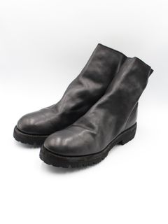 【796V】馬革 ホースレザー バックジップ ブーツ / HORSE FULL GRAIN  BACK ZIP BOOT / ブラック
