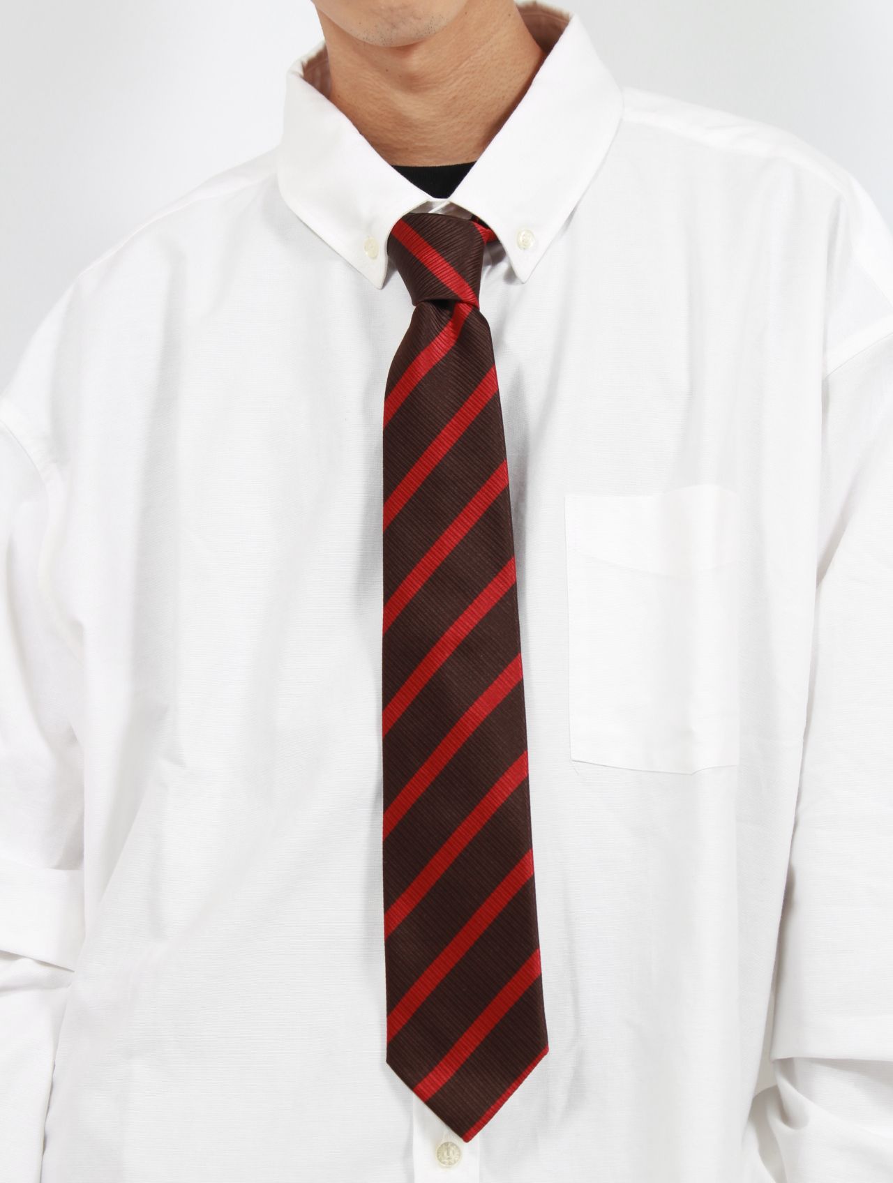 【25AW】レジメンタル シルク ネクタイ / REGIMENTAL TIE / レッド