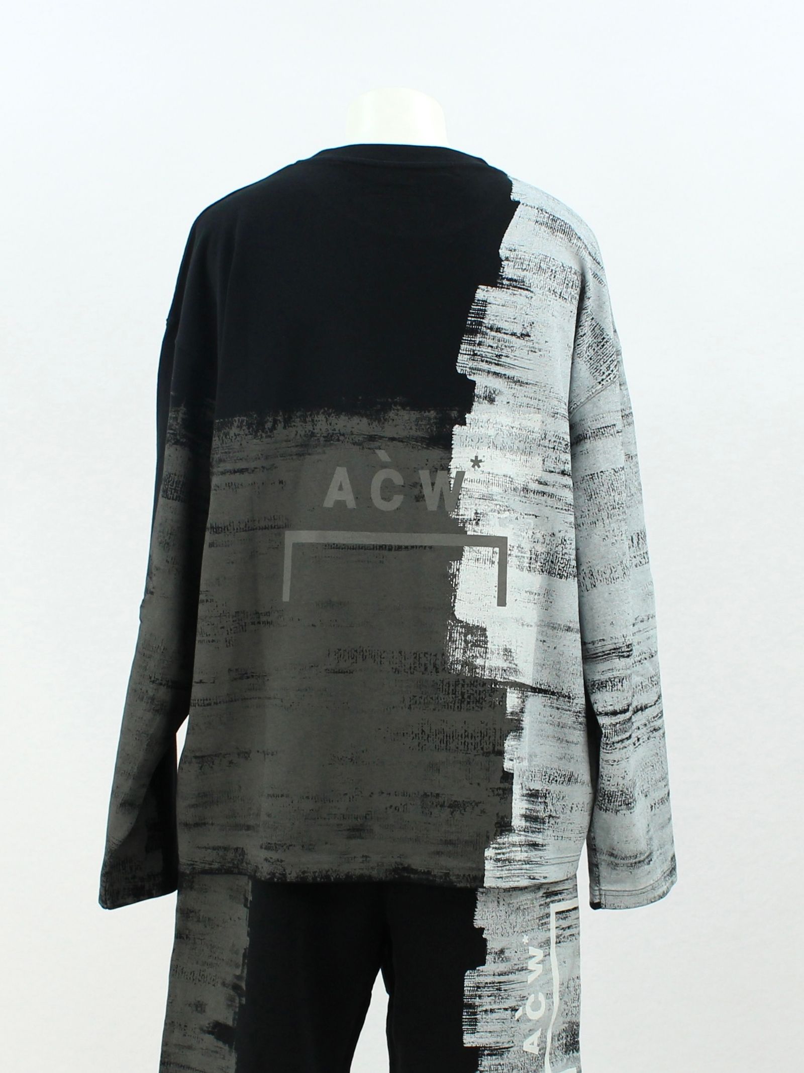 ペイント ロゴ 長袖Tシャツ / MOD LUX PAINTED LS T-SHIRTS / ブラック × ホワイト