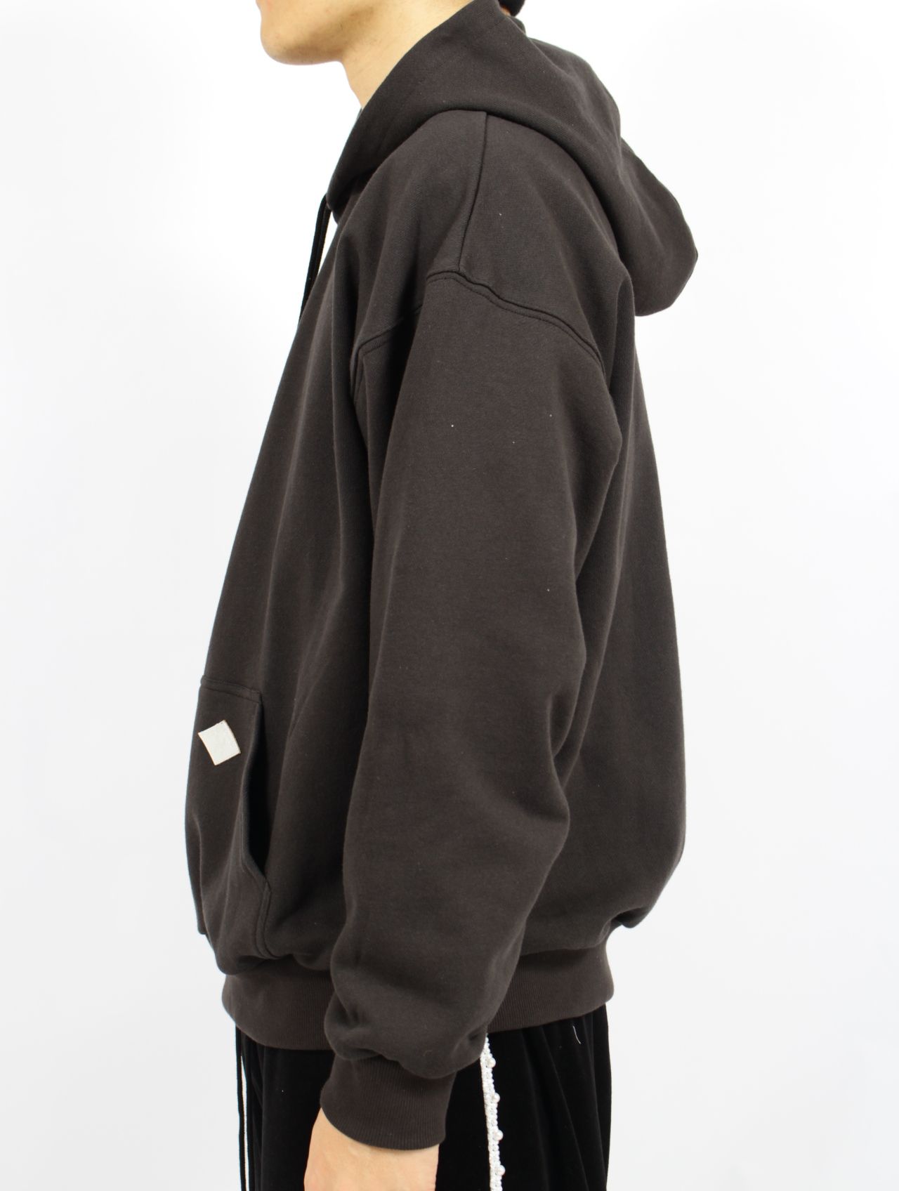 【25SS】コットン フーディ スウェット パーカー / COTTON HOODED SWEATER 'EMPIRE / ブラック