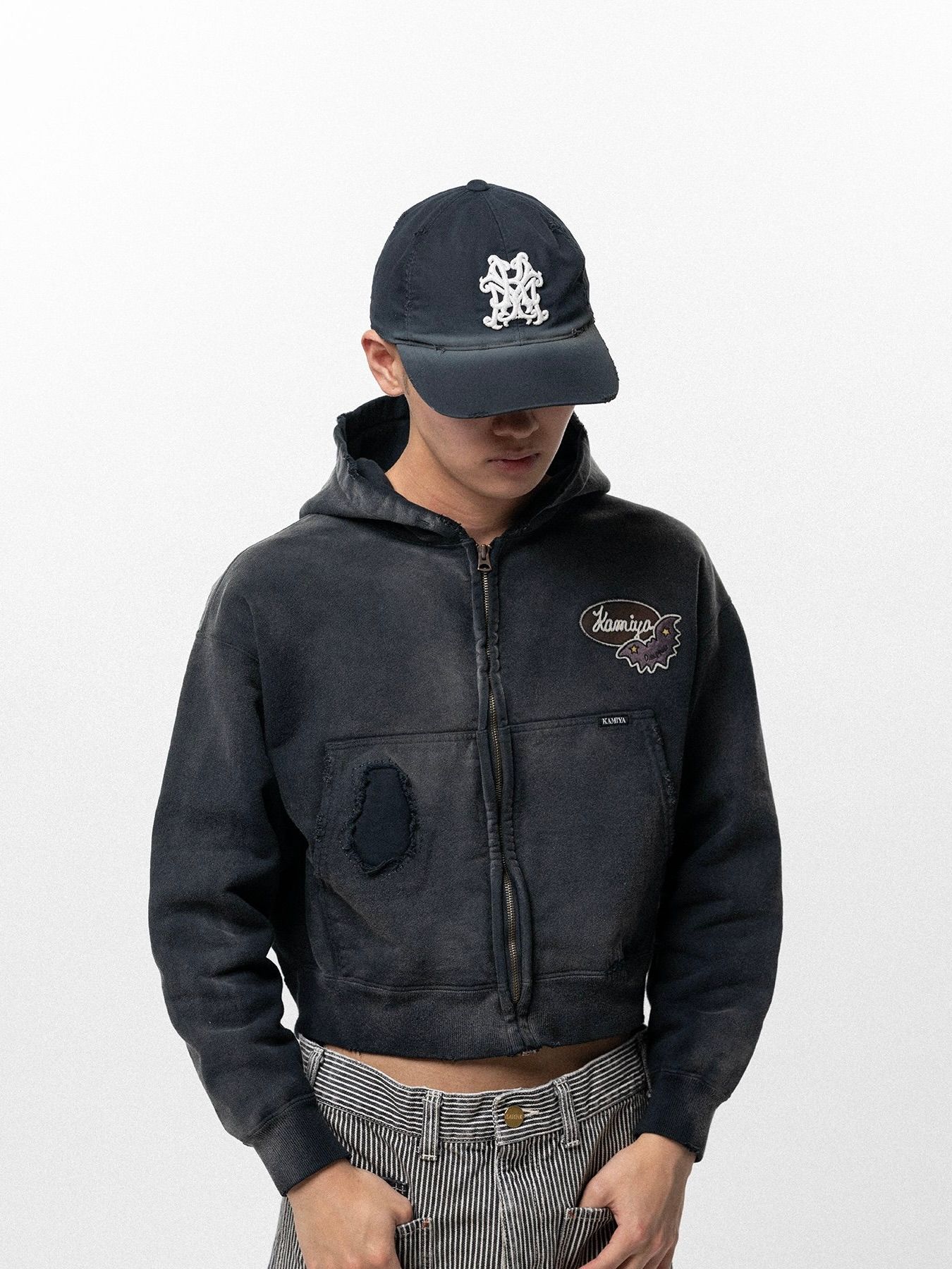 ディストレスド "カミヤ" キャップ / DISTRESSED "KMY" CAP / ブラック