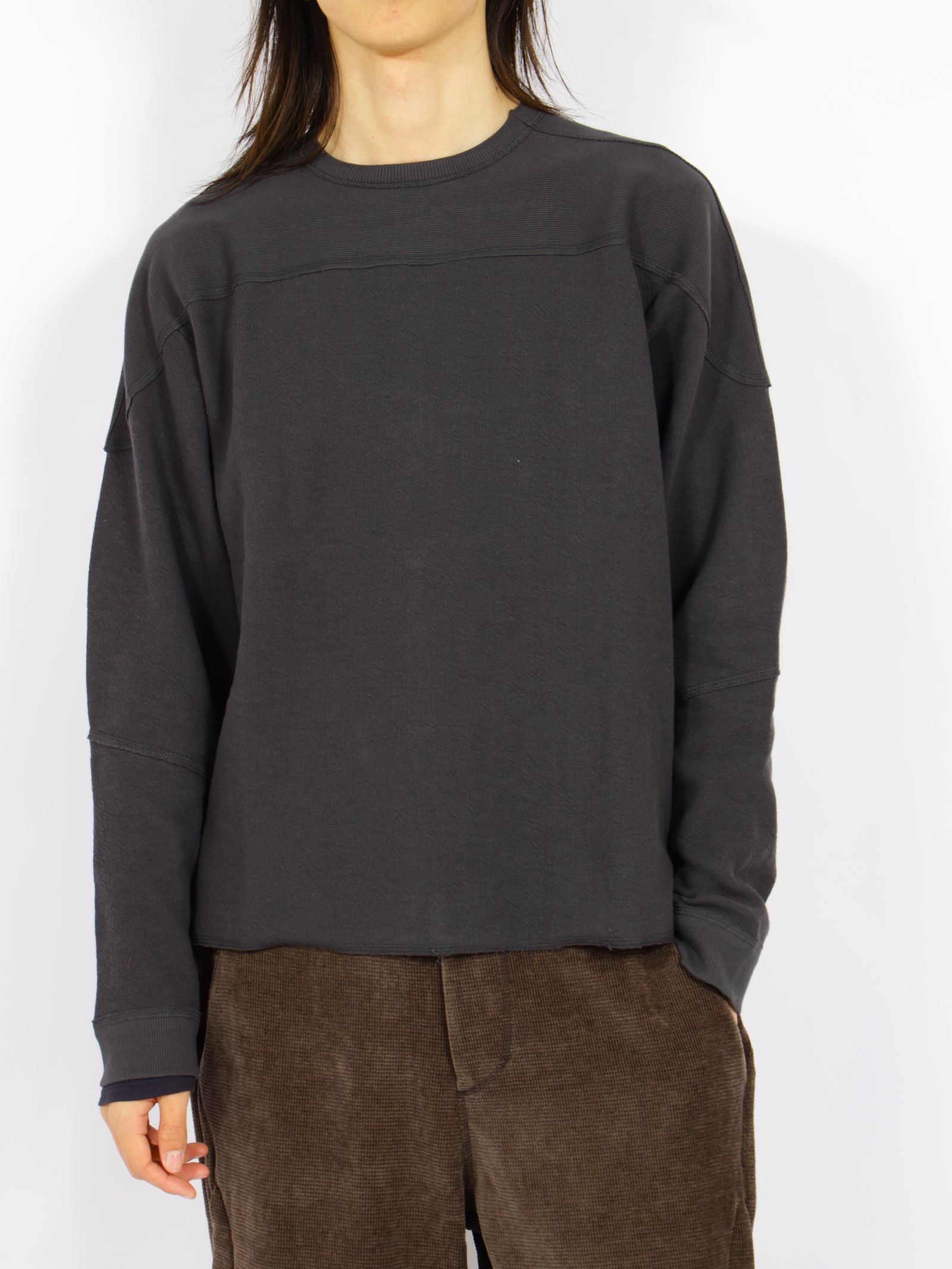 【26AW】ローラブル クルー ネック 長袖 カットソー / ROLLABLE CREW NECK / チャコール