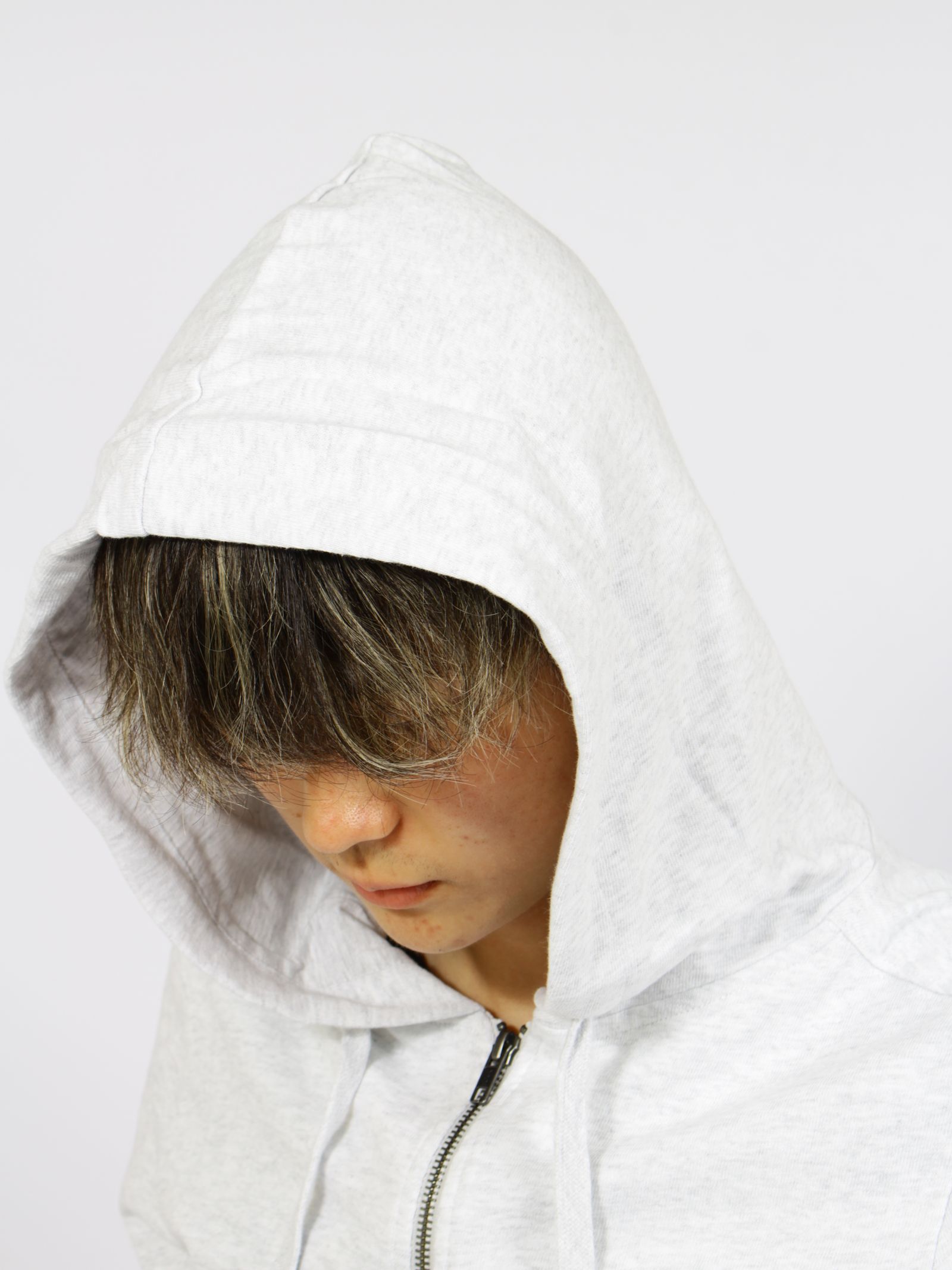 ライトウェイト クロップド ジップアップ フーディー パーカー / LIGHTWEIGHT CROPPED  ZIP UP / HEATHER GREY(グレー)