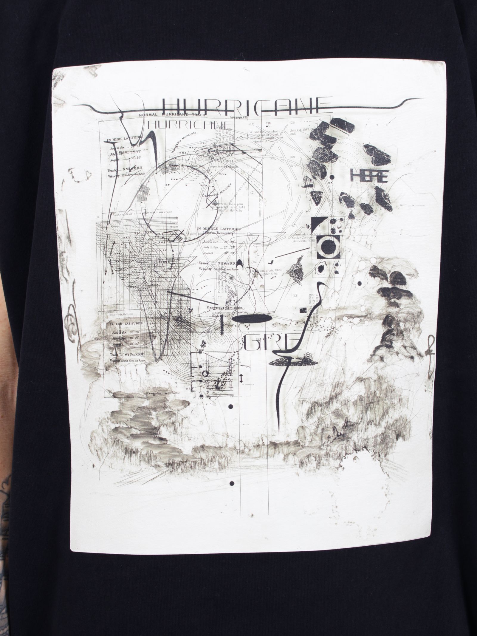 【26SS】ハリケーン グラフィック ノースリーブ Tシャツ / HURRICANE GRAPHIC N/S TEE / ブラック