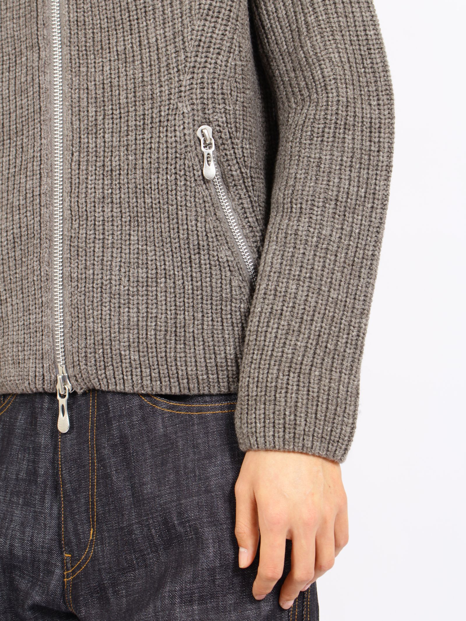 【26AW】ドライバーズ ジップ アップ セーター ニット セーター / DRIVERS ZIP UP SWEATER / TAUPE MELANGE(ブラウン)