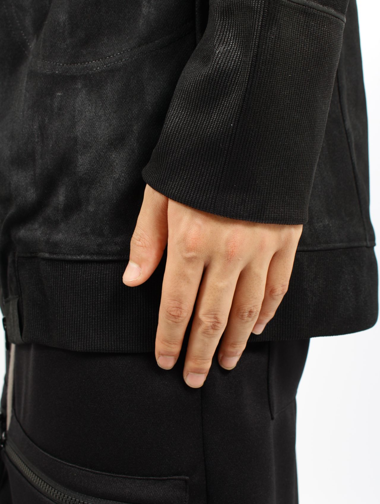 【25SS】テック ジャージー ロング パーカ TECH JERSEY LONG PARKA_4HOLE / ブラック