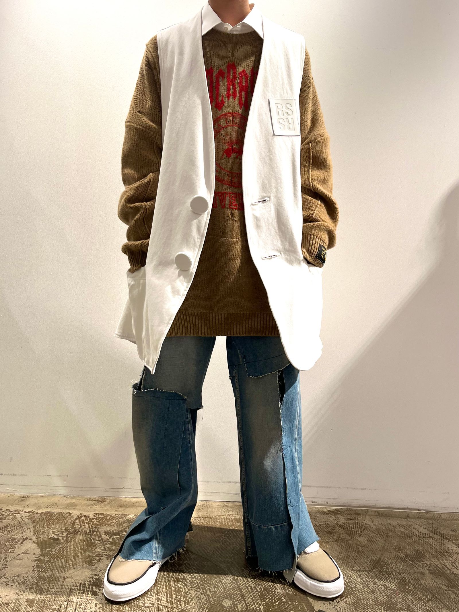 RAF SIMONS 22SS Denim oversized gilet-