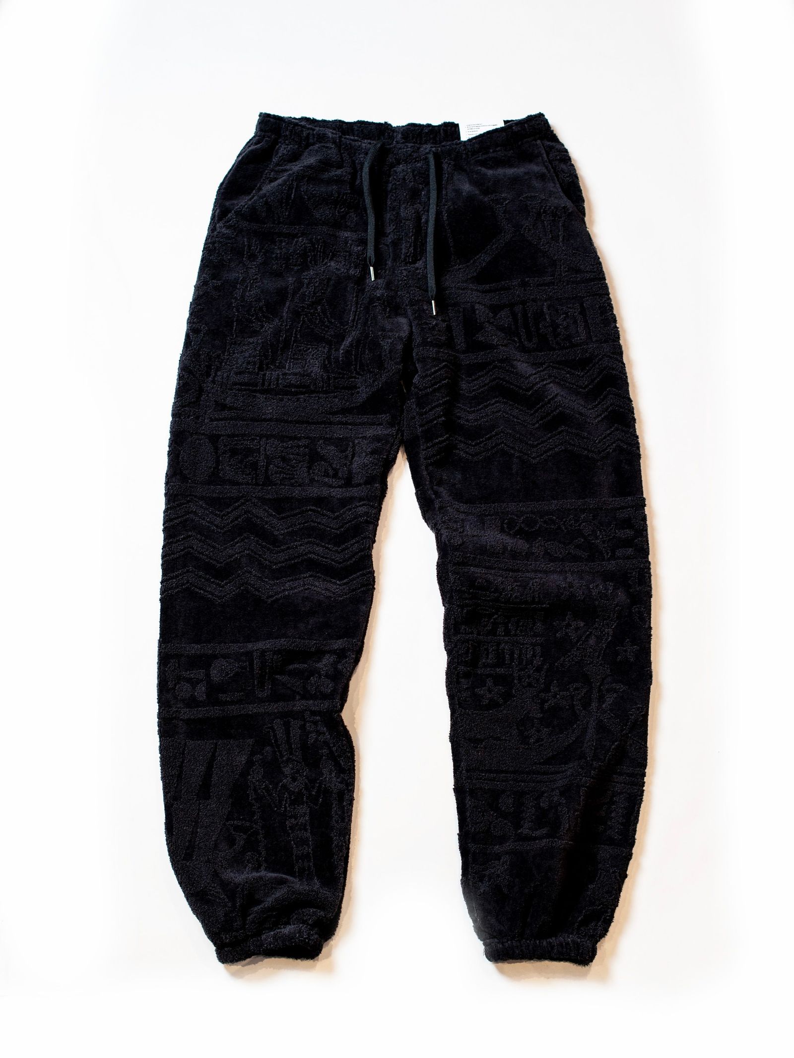 ジャガード パイル リラックス パンツ / JACQUARD PILE PANTS VER.IMABARI / ブラック