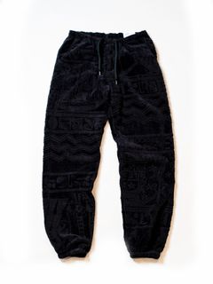 ジャガード パイル リラックス パンツ / JACQUARD PILE PANTS VER.IMABARI / ブラック