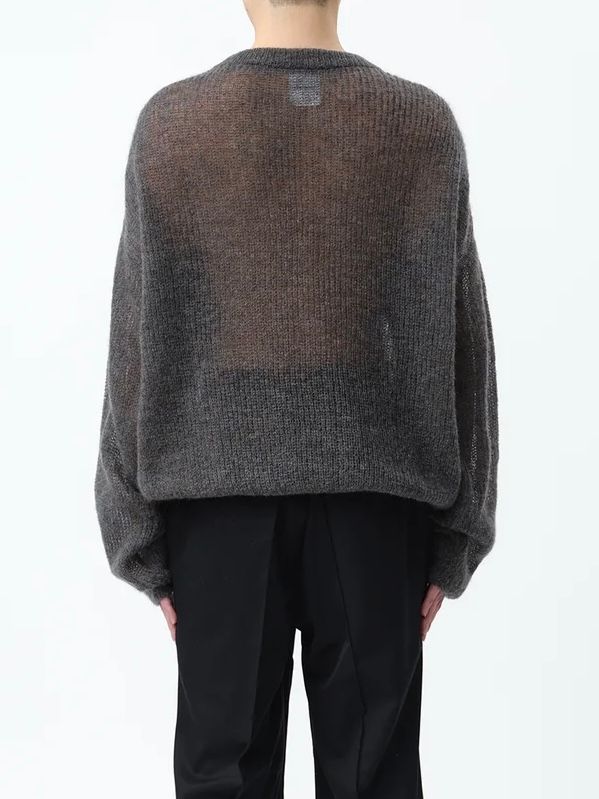 【24AW】モヘア ローゲージ ニット / MOHAIR LOW GAUGE P/O KNIT .12 / チャコール