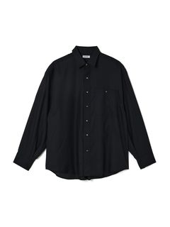 ルカ シルク シャツ ドレープ シャツ / LUCA SILK SHIRT / ブラック