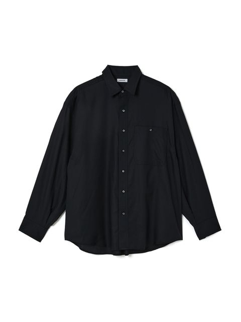 ルカ シルク シャツ ドレープ シャツ / LUCA SILK SHIRT / ブラック