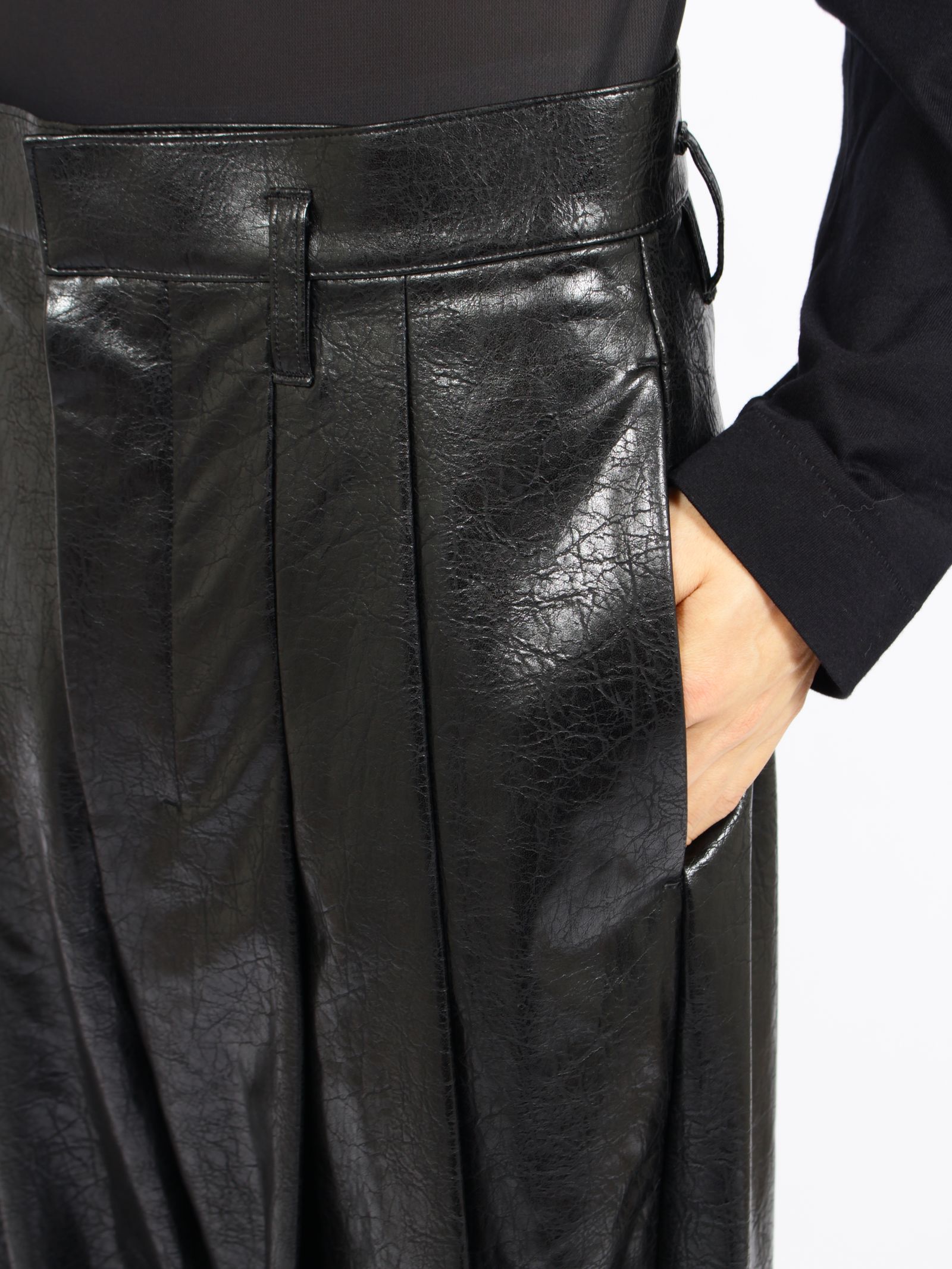 【定番】ディアー バギーパンツ シンセティックレザー synthetic leather / DEAR, BAGGY / ブラック