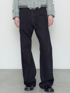 【26AW】3D ツイステッド ジーンズ デニム パンツ / 3D TWISTED JEANS / FADED BLACK(ブラック)