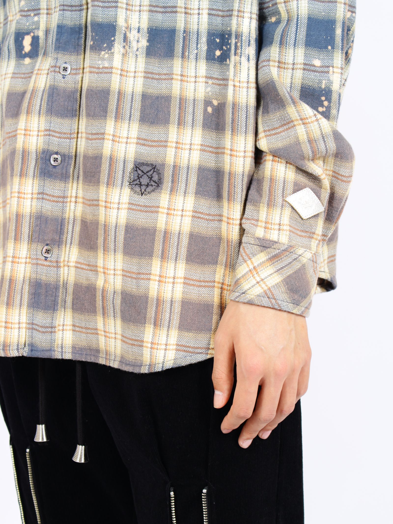 【26AW】コットン チェック ブリーチド シャツ 長袖 柄シャツ / COTTON CHECK BLEACHED SHIRT / ブルー