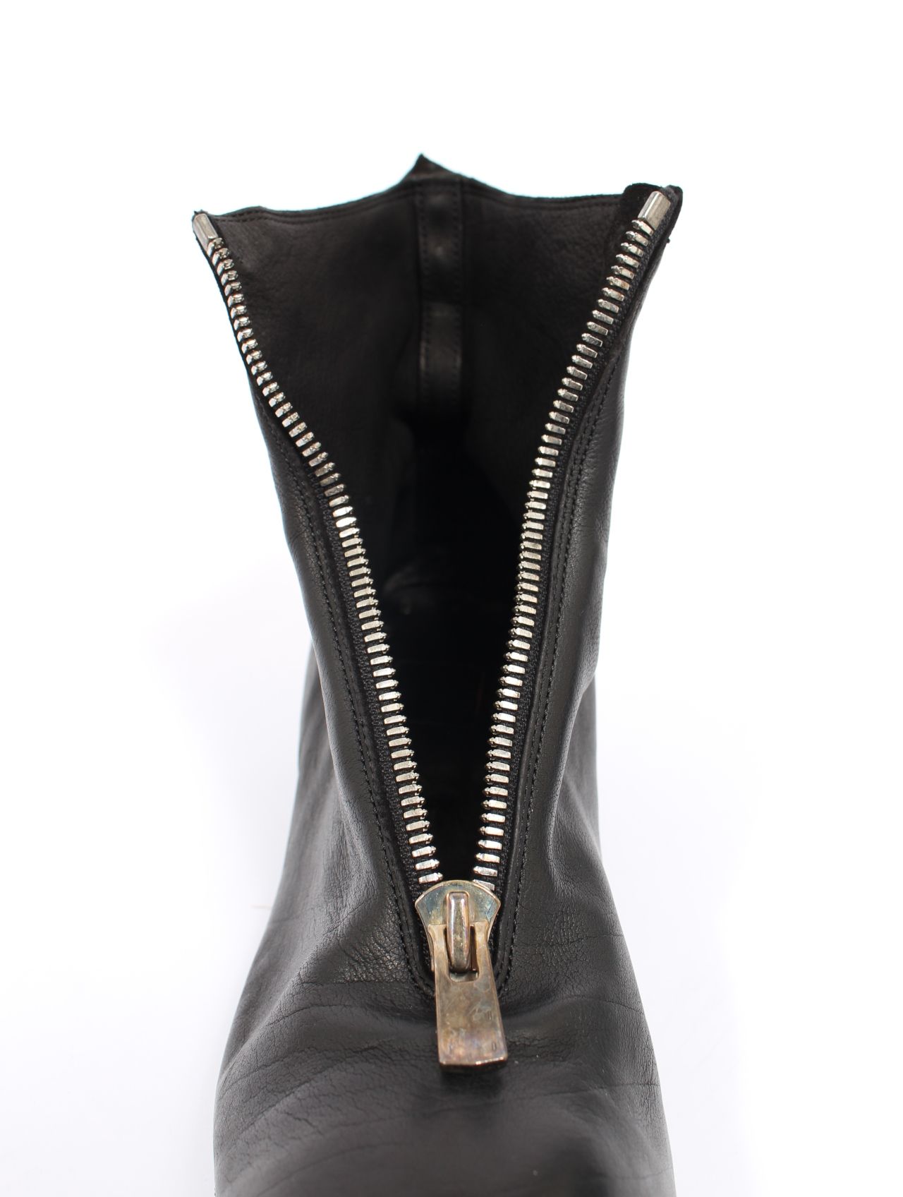 子牛革 フロント ジップ ブーツ / BABY BUFFALO FRONT ZIP BOOTS / ブラック