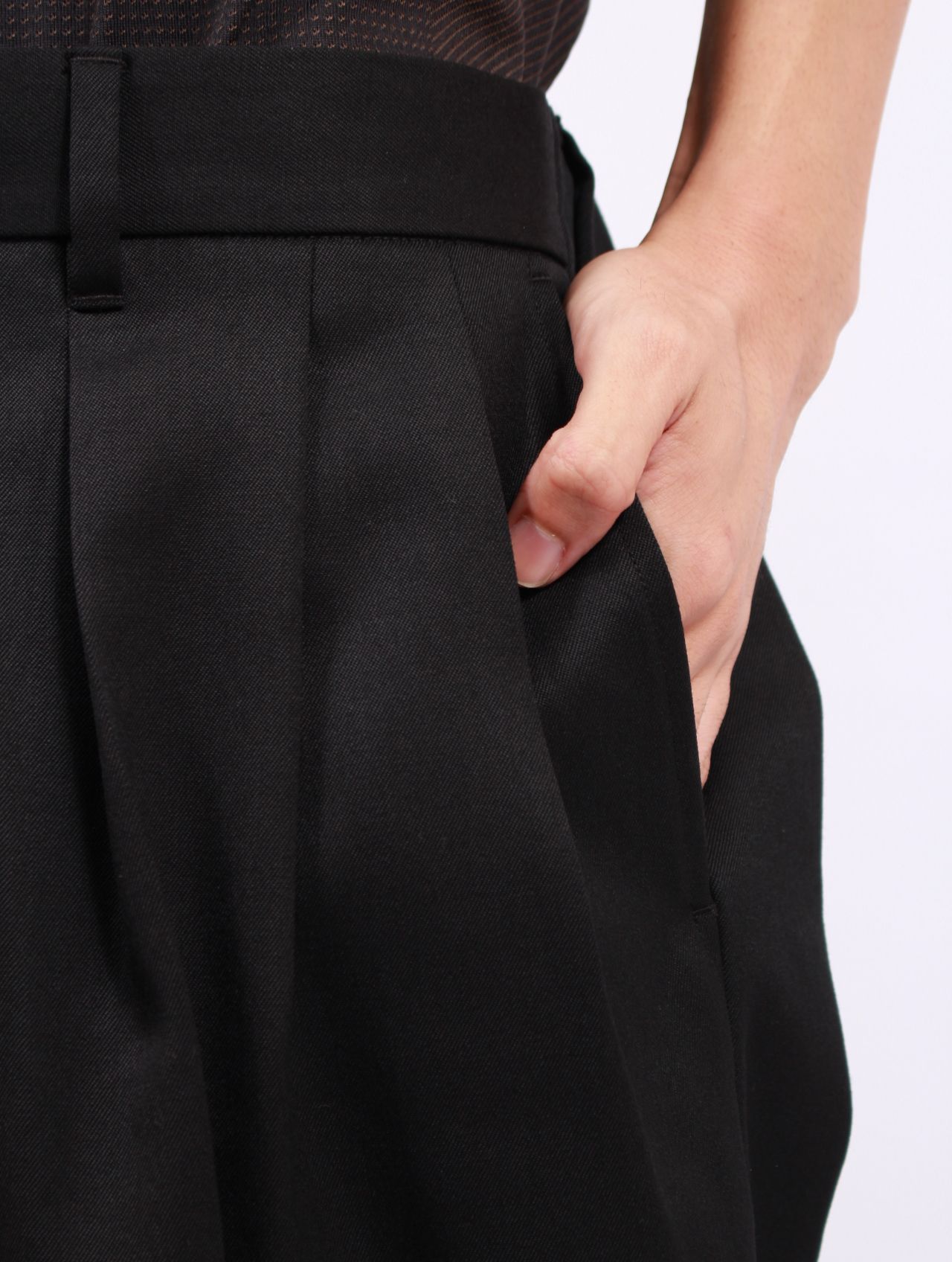 【25AW】タトゥー アジャスター ワイド パンツ / "TATTOO" ADJUSTER WIDE SLACKS / ブラック