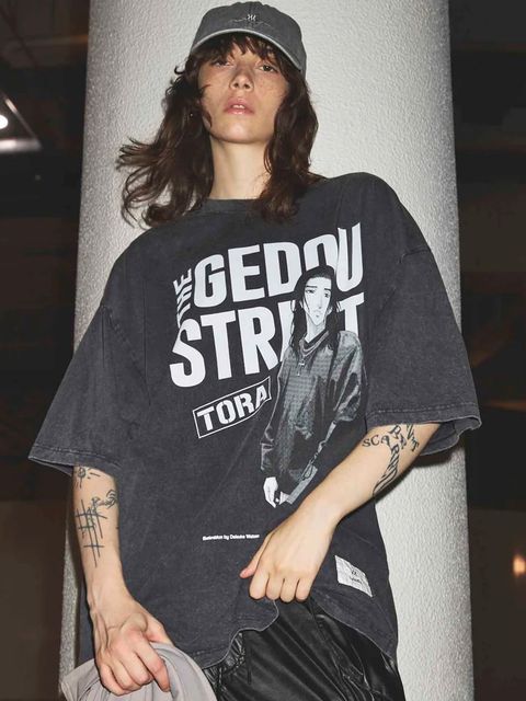 外道 ストリート 'トラ' Tシャツ / GEDOU STREET 'TORA' T-SHIRT / ブラック