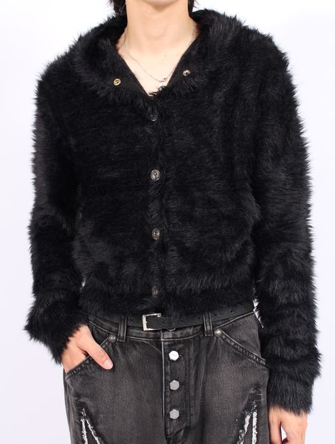 【25AW】キメラ ファー フーディー パーカー / CHIMERA FUR HOODED ZIP-UP / ブラック