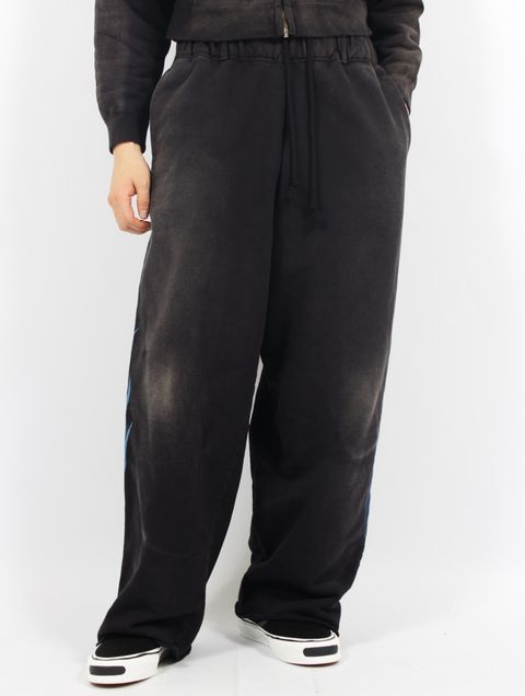 【25SS】"ファイア" ディストレスト スウェットパンツ / “FIRE” DISTRESSED SWEAT PANTS / ブラック