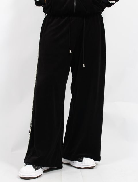 【25SS】パール パイピング ベロア トラック パンツ / PEARL PIPING VELOURS TRACK TROUSERS / ブラック【&TEAM TAKI着用】