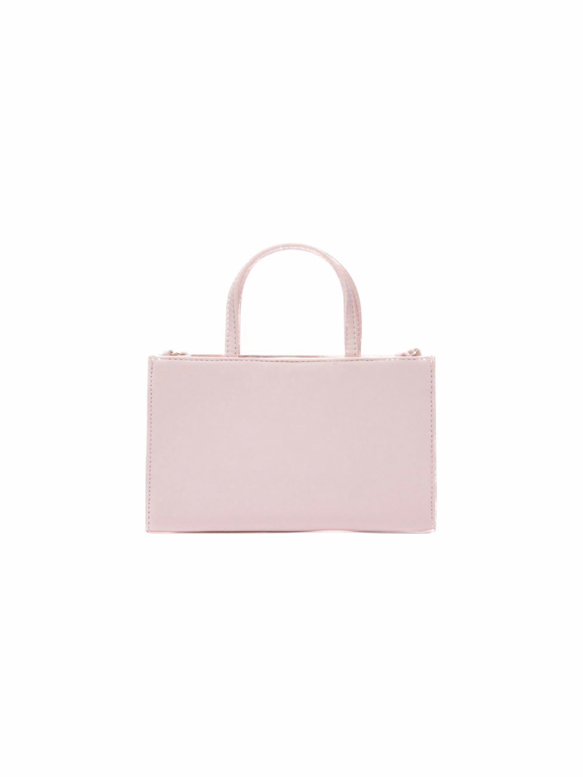 ミニ  フェイクレザー バッグ / FAUX LEATHER RAZOR CLAM BAG / ピンク