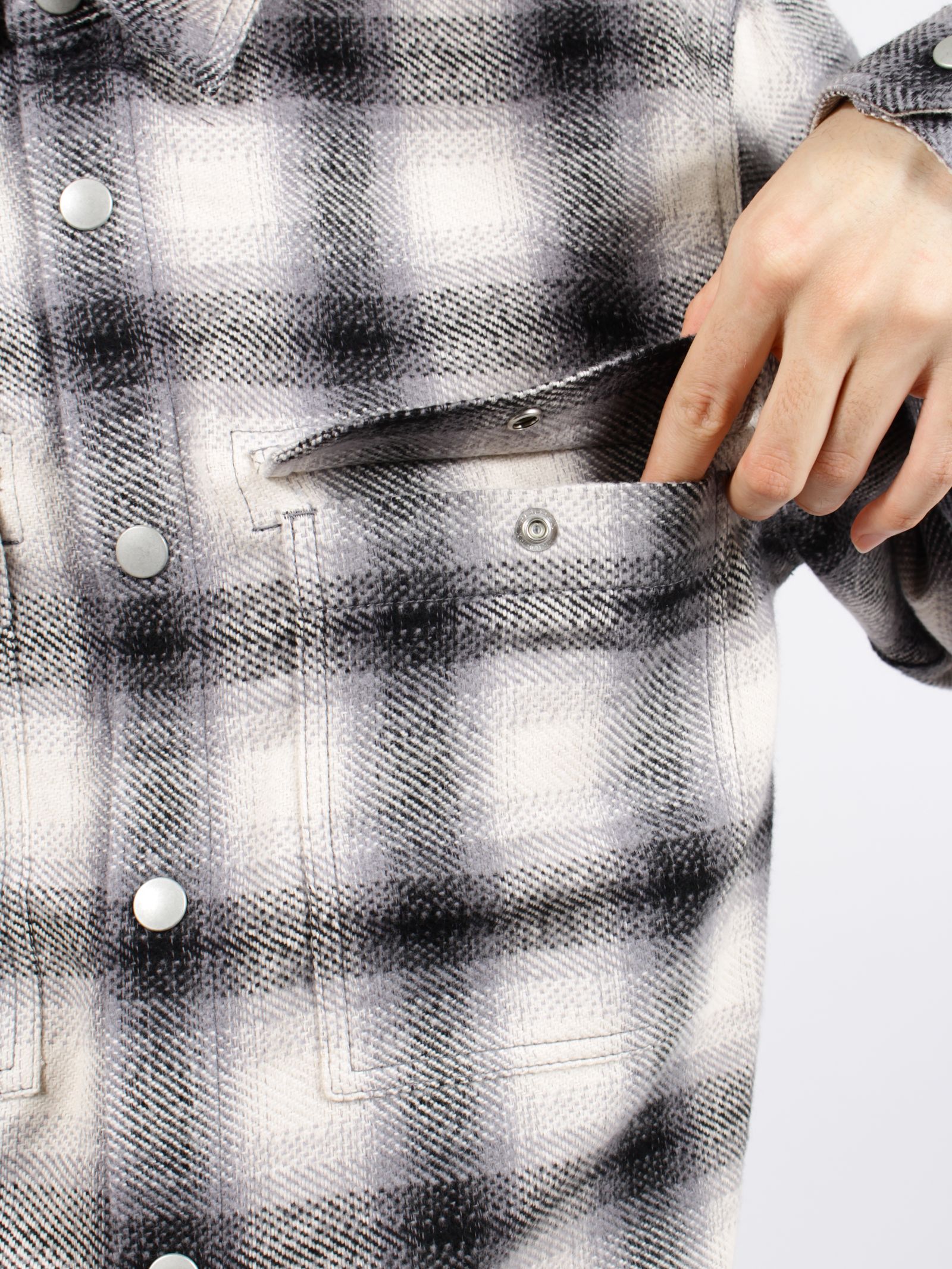 【26SS】クロップド アウター シャツ / CROPPED OUTERSHIRT / GREY OMBRE(グレー)