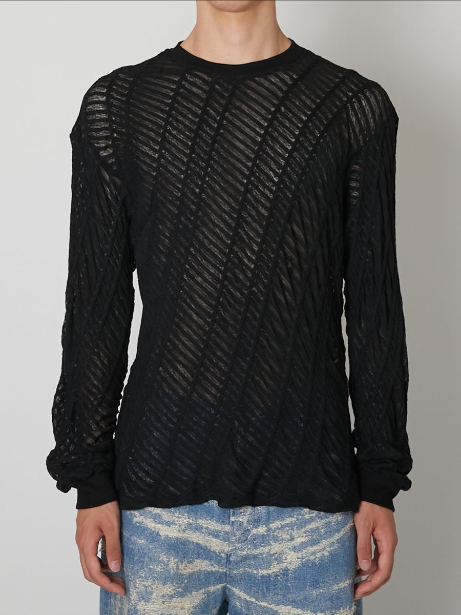 【27SS】ロングスリーブ Tシャツ ジャージトップ シャツ / LONG SLEEVE T-SHIRT / ブラック