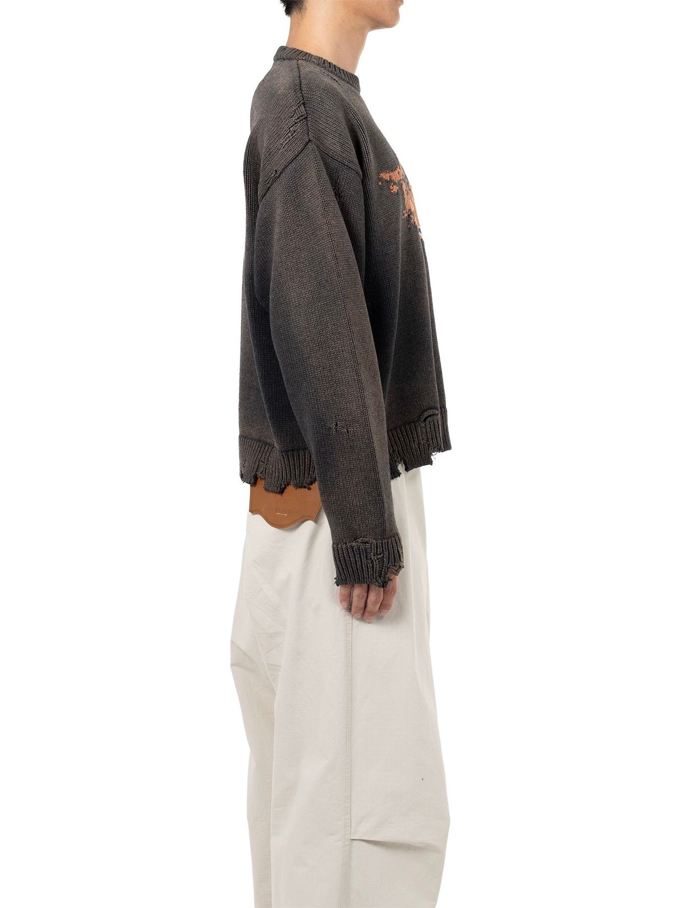 【25AW】クジラ ジャガード ニット セーター / WHALE JACQUARD KNIT PULLOVER / ブラック