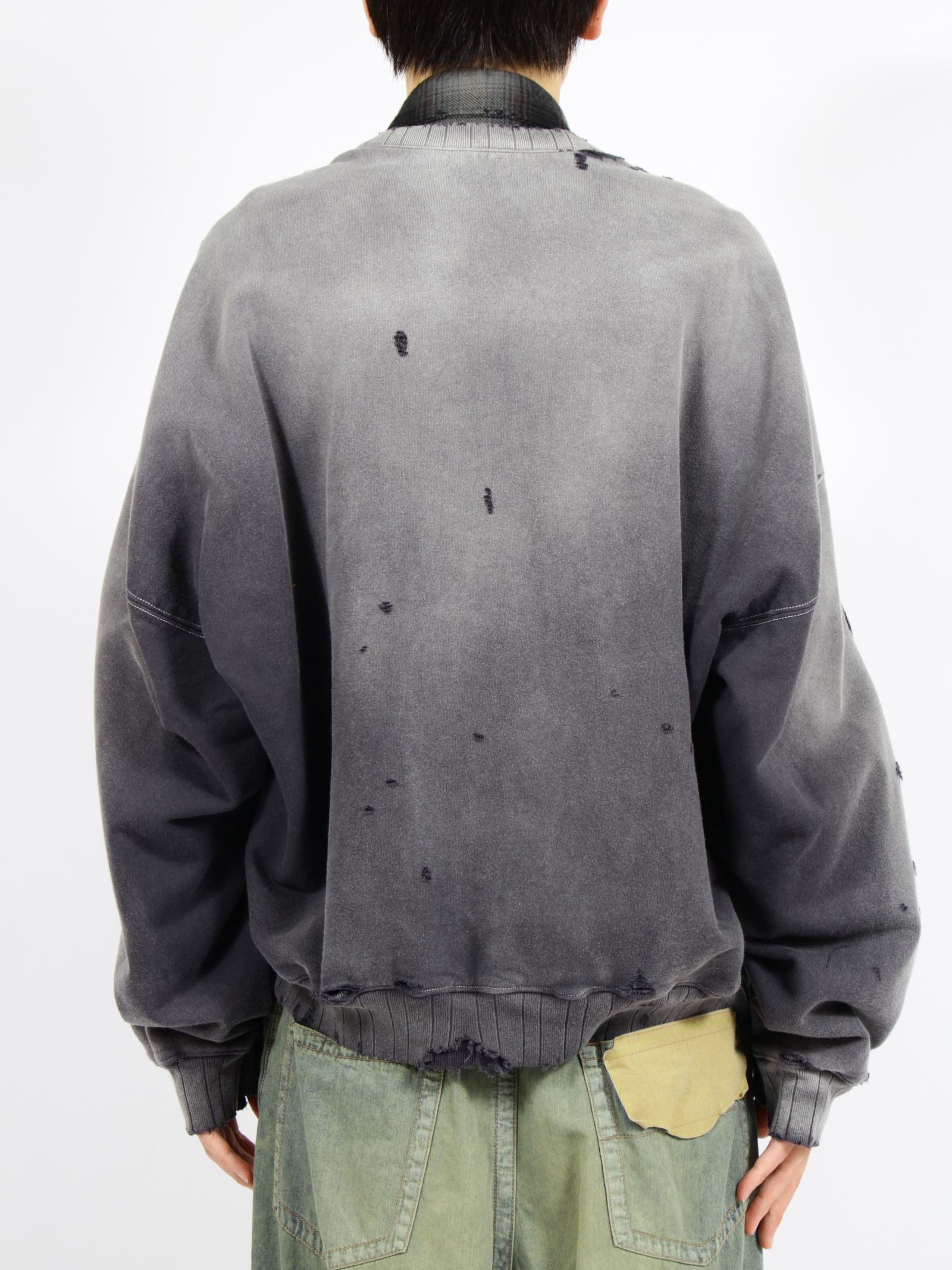 【26SS】コンバイン スウェット シャツ / COMBINED SH SWT / ブラック×グレー