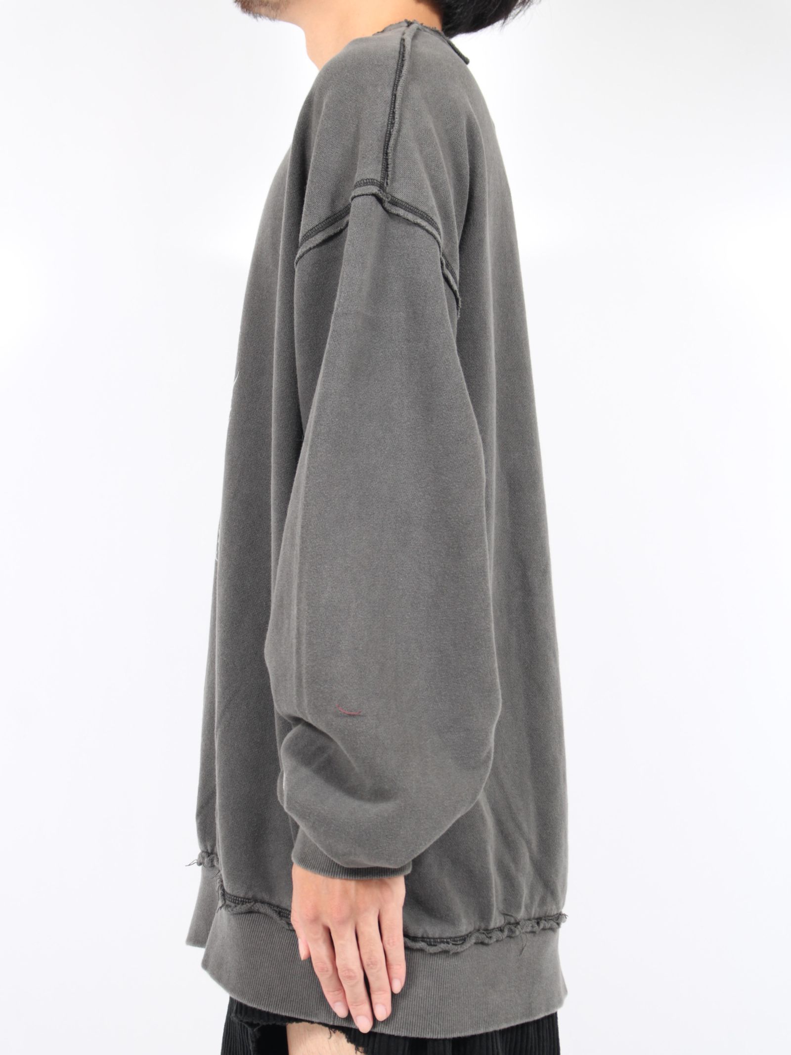 【24AW】ピグメント ペンタグラム コットン クルーネック スウェット / PIGMENT DYE COTTON CREWNECK SWEATER 'PENTAGRAM / ブラック