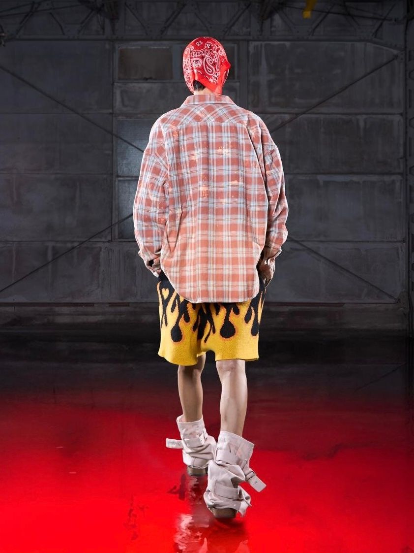 【26SS】コットン フランネル チェック ブリーチ シャツ / COTTON FLANNEL CHECK BLEACH SHIRT / レッド