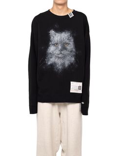 【24AW】キャット プリンテッド プルオーバー スウェット / CAT PRINTED PULLOVER / ブラック