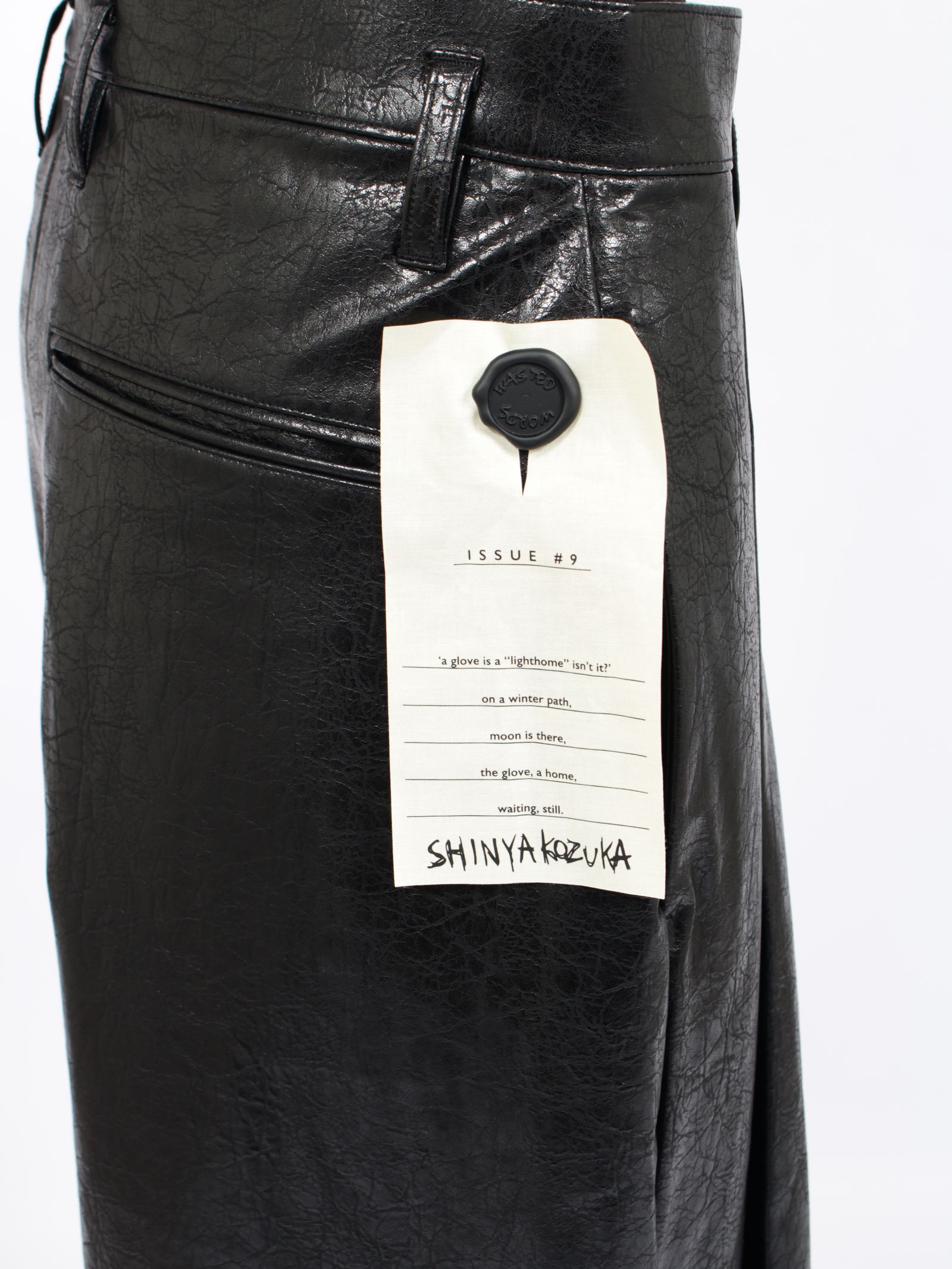 【定番】ディアー バギーパンツ シンセティックレザー synthetic leather / DEAR, BAGGY / ブラック