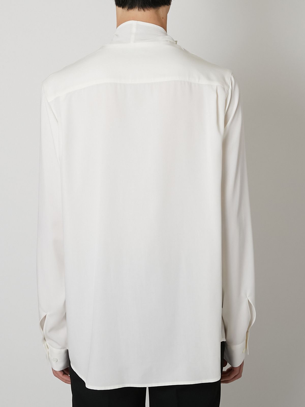 【27SS】ドレープド デザイン シャツ 花柄 長袖シャツ / DRAPED DESIGN SHIRT / ホワイト