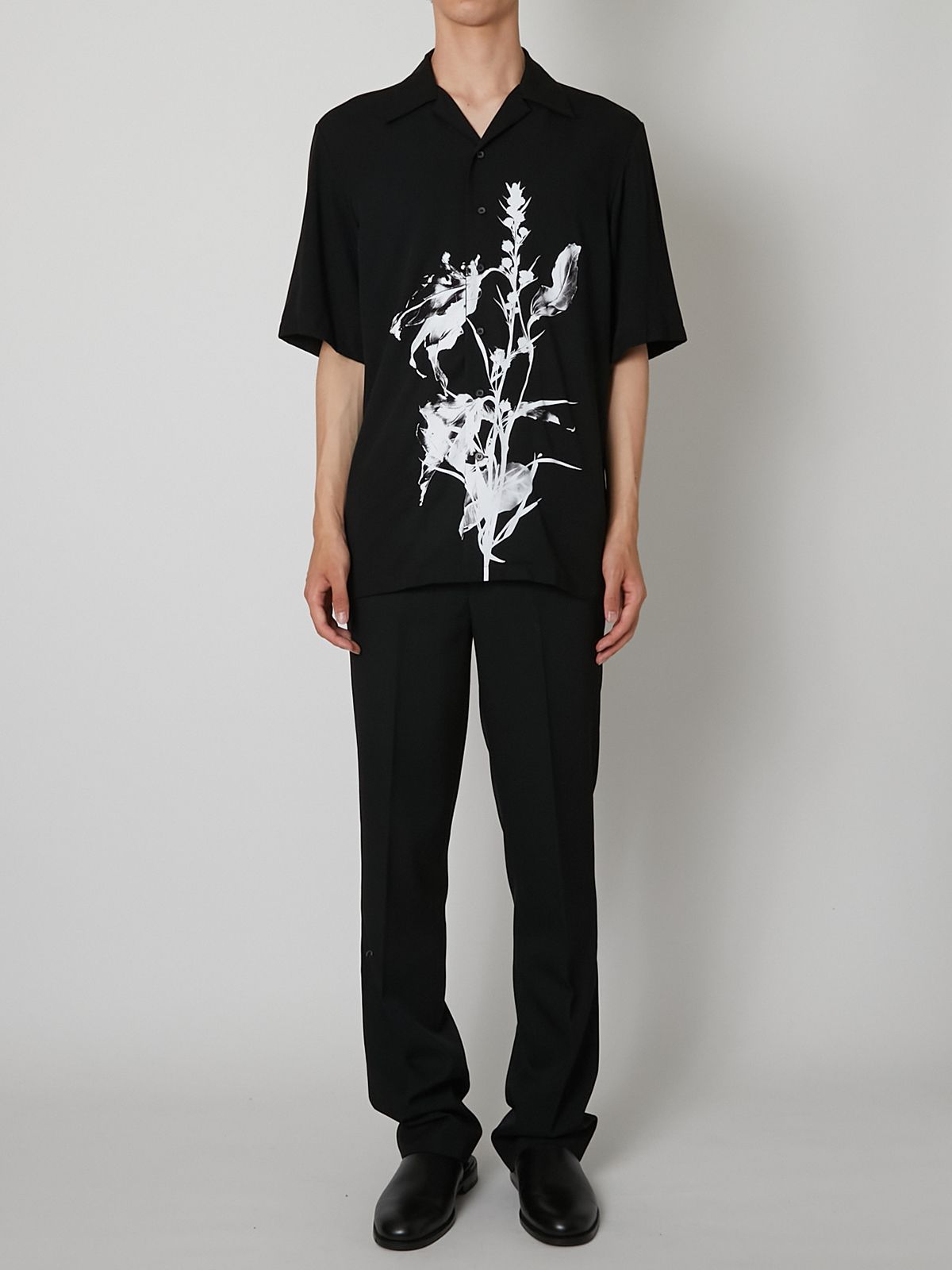 【27SS】オープンカラーシャツ 花柄 半袖 シャツ / OPEN-COLLAR SHIRT / ブラック