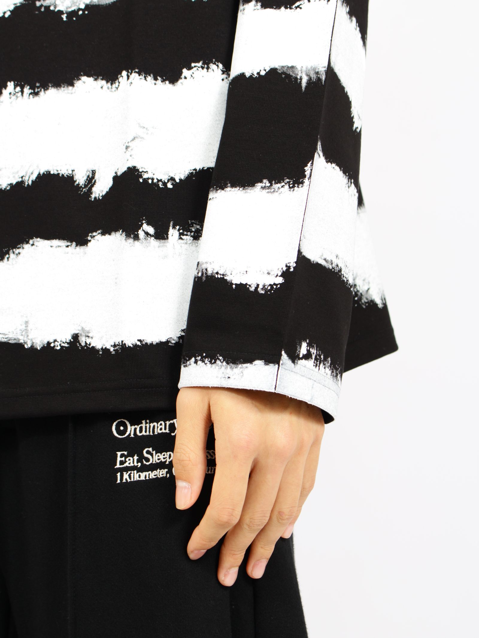 【26AW】 ピクチャレスク バスク ペインティング Tシャツ ボーダーカットソー / PICTURESQUE BASQUE PAINTING(ROOM GARDENER) / ホワイト×ブラック