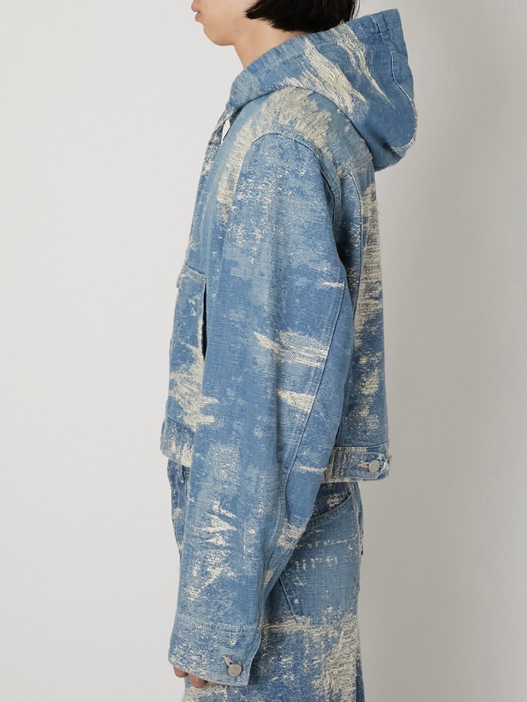 【26SS】デニム ジップアップ フーディー / DENIM HOODIE / インディゴブリーチ