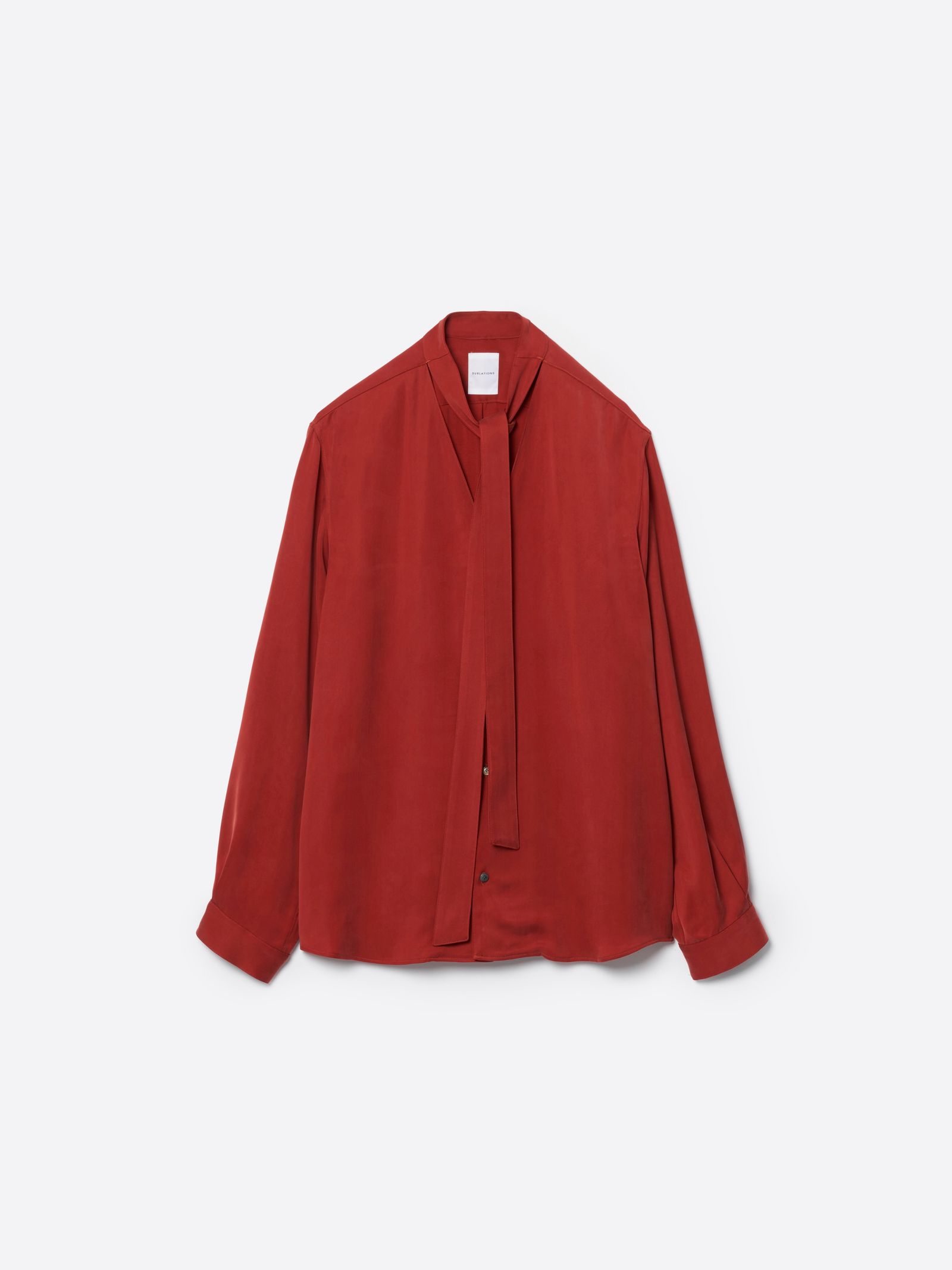 【26AW】Vネック ボウタイ ブラウス / V-NECK BOW TIE BLOUSE .16 / OXBLOOD(ブラッド)