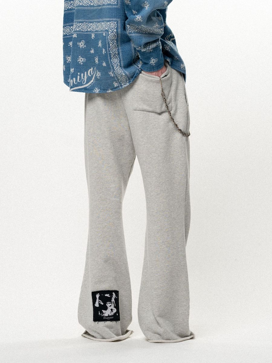 【26AW】 "ガールパッチ" ブーツカット スウェットパンツ フレア パンツ / "GIRL PATCH" BOOTCUT SWEAT PANTS / グレー