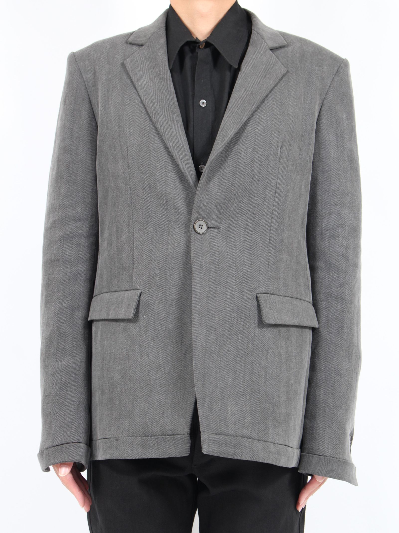 【24AW】モデュラー ヘムジャケット / MODULAR HEM JACKET / オフブラック