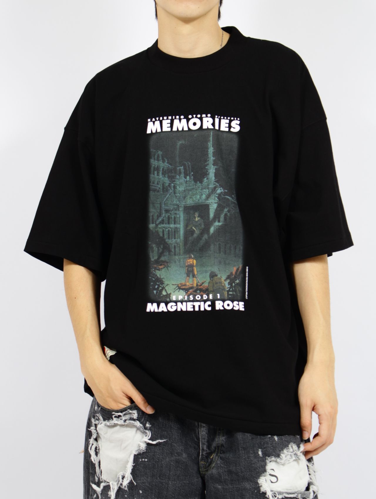 【26SS】"メモリーズ" 大友克洋 "磁気嵐" マグネットローズ Tシャツ / MEMORIES "MAGNETIC ROSE" S/SL Tee /ブラック