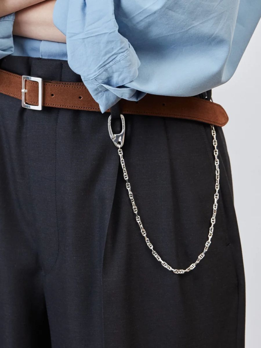 ダブル クラスプ ウィズ ソリッド アンカー リンク ウォレットチェーン / DOUBLE CLASP WITH SOLID ANCHOR LINK / シルバー