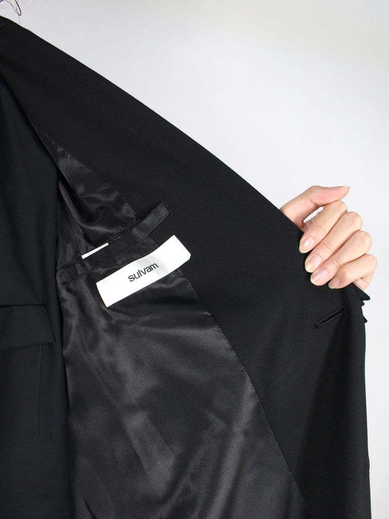 タグ付】23AW sulvam ギャバジン パイピング ロングコート M