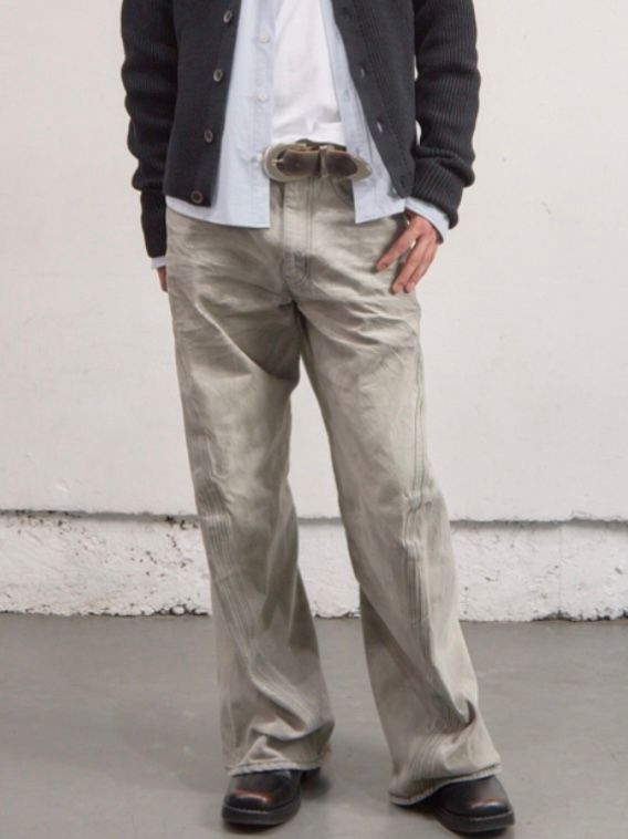 【26SS】 3D ツイステッド ワイド レッグ ジーンズ デニム パンツ / 3D TWISTED WIDE LEG JEANS / LIGHT FADED GREY (グレー)