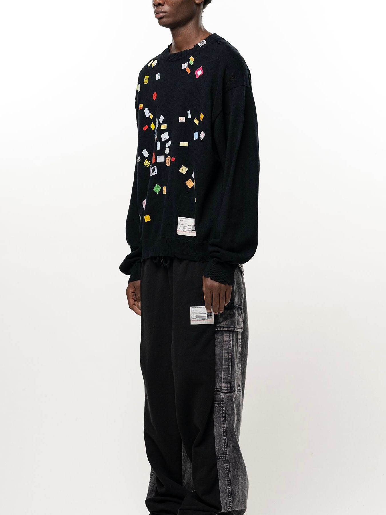 【26AW】 プライス ステッカー ニット プルオーバー / PRICE STICKER KNIT PO / ブラック